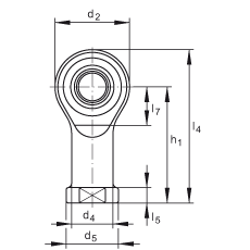 杆端轴承 GIKPSR10-PS, 根据 DIN ISO 12 240-4 标准，特种钢材料，带右旋内螺纹，免维护