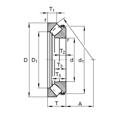 推力调心滚子轴承 29440-E1, 根据 DIN 728/ISO 104 标准的主要尺寸，单向，可分离