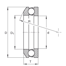 推力深沟球轴承 4113, 单向，可分离，带角度调节装置