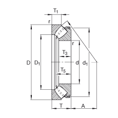 推力调心滚子轴承 29413-E1, 根据 DIN 728/ISO 104 标准的主要尺寸，单向，可分离