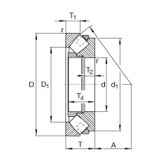 推力调心滚子轴承 292/800-E-MB, 根据 DIN 728/ISO 104 标准的主要尺寸，单向，可分离