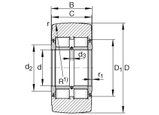 支撑型滚轮 NNTR80X200X90-2ZL, 满装滚子，轴向引导，两侧唇密封