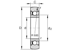 滚轮 LR606-2RSR, 双面密封