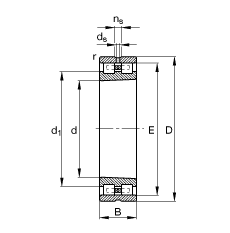 圆柱滚子轴承 NN3020-AS-K-M-SP, 根据 DIN 5412-4 标准的主要尺寸, 非定位轴承, 双列，带锥孔，锥度 1:12 ，可分离, 带保持架，减小的径向内部游隙，限制公差