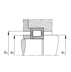 圆柱滚子轴承 NUP232-E-M1, 根据 DIN 5412-1 标准的主要尺寸, 定位轴承, 可分离, 带保持架
