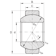 关节轴承 GE6-FO, 根据 DIN ISO 12 240-1 标准，需维护