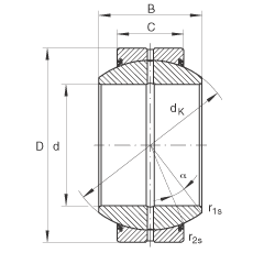 关节轴承 GE200-FO-2RS, 根据 DIN ISO 12 240-1 标准, 需维护，两侧唇密封