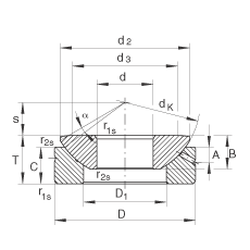 推力关节轴承 GE60-AX, 根据 DIN ISO 12 240-3 标准，需维护