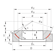 推力关节轴承 GE70-AW, 根据 DIN ISO 12 240-3 标准，免维护