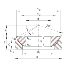 推力关节轴承 GE30-AW, 根据 DIN ISO 12 240-3 标准，免维护