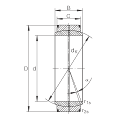 关节轴承 GE60-DO, 根据 DIN ISO 12 240-1 标准，需维护