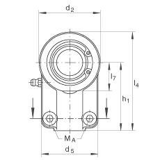 液压杆端轴承 GIHNRK32-LO, 根据 DIN ISO 12 240-4 标准，带右旋螺纹夹紧装置，需维护