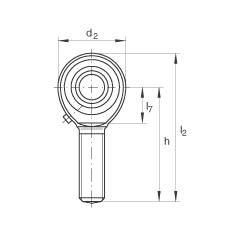 杆端轴承 GAKR8-PB, 根据 DIN ISO 12 240-4 标准，带右旋外螺纹，需维护