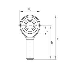 杆端轴承 GAKR20-PW, 根据 DIN ISO 12 240-4 标准，带右旋外螺纹，需维护