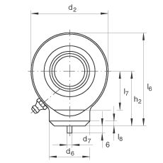 液压杆端轴承 GK30-DO, 根据 DIN ISO 12 240 标准，带焊接面，需维护