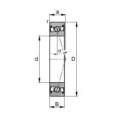 主轴轴承 HCS71914-C-T-P4S, 调节，成对安装，接触角 α = 15°，两侧唇密封，非接触，限制公差