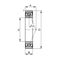主轴轴承 HCS7013-E-T-P4S, 调节，成对或单元安装，接触角 α = 25°，两侧唇密封，非接触，限制公差