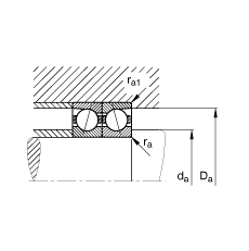 主轴轴承 B7210-E-T-P4S, 调节，成对或单元安装，接触角 α = 25°，限制公差