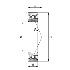 主轴轴承 HS71919-E-T-P4S, 调节，成对或单元安装，接触角 α = 25°，限制公差