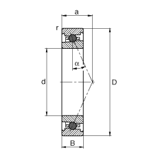 主轴轴承 HC7004-E-T-P4S, 调节，成对或单元安装，接触角 α = 25°，陶瓷球，限制公差