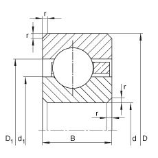 薄截面轴承 CSCF120, 深沟球轴承，类型C，运行温度 -54°C 到 +120°C