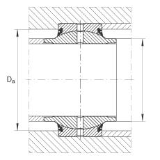 关节轴承 GE25-HO-2RS, 根据 DIN ISO 12 240-1 标准, 需维护，两侧唇密封