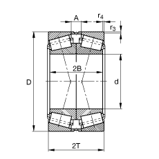 圆锥滚子轴承 31330-X-N11CA-A180-230, 根据 DIN ISO 355 / DIN 720 标准的主要尺寸，可分离，X型成对布置，有轴向内部游隙
