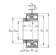 调心滚子轴承 22340-K-MB + H2340, 根据 DIN 635-2 标准的主要尺寸, 带锥孔和紧定套